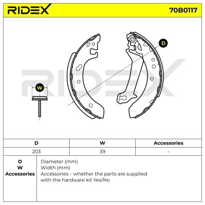 Bremsbeläge Satz RIDEX 70B0117 70B0117 - foto 5