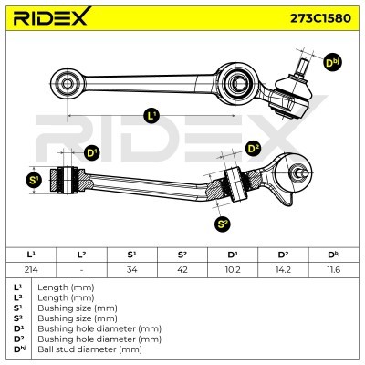 Querlenker RIDEX 273C1580 273C1580 - foto 6