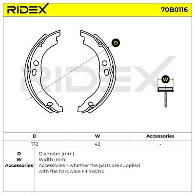Bremsbeläge Satz RIDEX 70B0116 70B0116 - foto 3