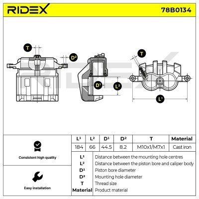 Bremssattel RIDEX 78B0134 78B0134 - foto 4
