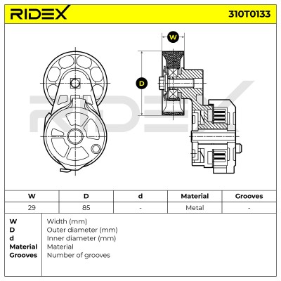 Spannarm Keilrippenriemen RIDEX 310T0133 310T0133 - foto 5