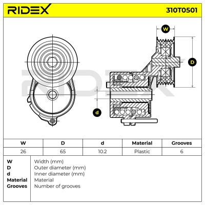 Spannarm Keilrippenriemen RIDEX 310T0501 310T0501 - foto 6