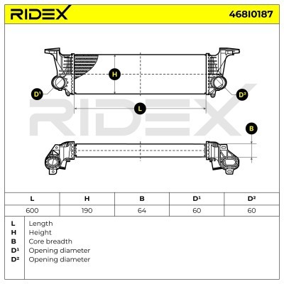 Ladeluftkühler RIDEX 468I0187 468I0187 - foto 7