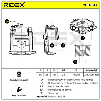 Bremssattel RIDEX 78B1613 78B1613 - foto 6