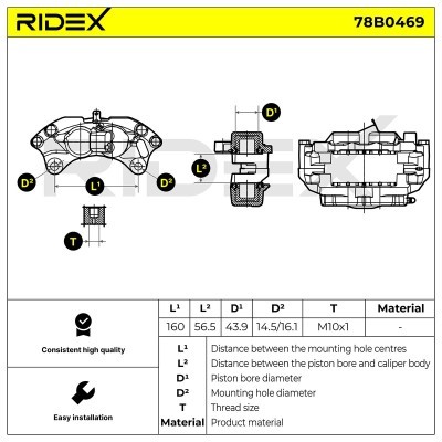 Bremssattel RIDEX 78B0469 78B0469 - foto 7