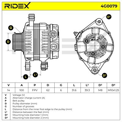 Generator RIDEX 4G0079 4G0079 - foto 6