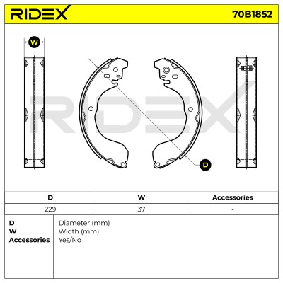 Bremsbeläge Satz RIDEX 70B1852 70B1852 - foto 5