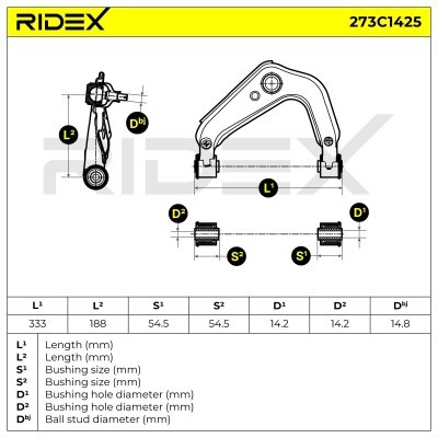 Querlenker RIDEX 273C1425 273C1425 - foto 6