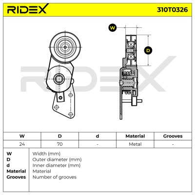 Spannarm Keilrippenriemen RIDEX 310T0326 310T0326 - foto 6