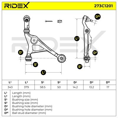 Querlenker RIDEX 273C1201 273C1201 - foto 8