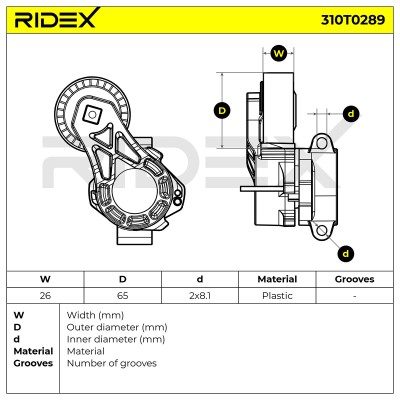 Spannarm Keilrippenriemen RIDEX 310T0289 310T0289 - foto 7