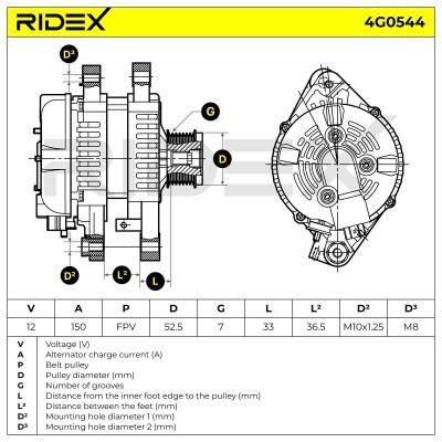 Generator RIDEX 4G0544 4G0544 - foto 7