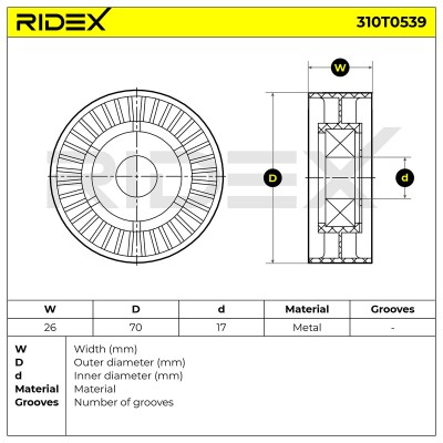 Spannarm Keilrippenriemen RIDEX 310T0539 310T0539 - foto 5