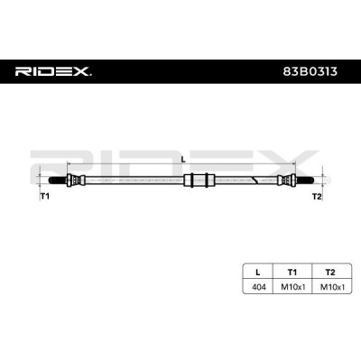 Bremsschlauch RIDEX 83B0313 83B0313 - foto 6