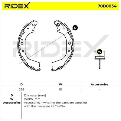 Bremsbeläge Satz RIDEX 70B0034 70B0034 - foto 4
