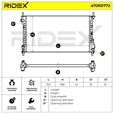 Kühler, Motorkühlung RIDEX 470R0772 470R0772 - foto 6