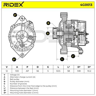Generator RIDEX 4G0013 4G0013 - foto 5