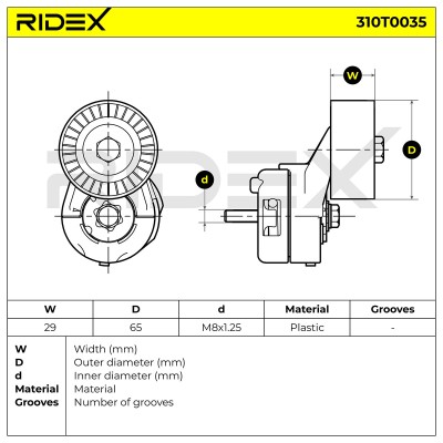 Spannarm Keilrippenriemen RIDEX 310T0035 310T0035 - foto 6