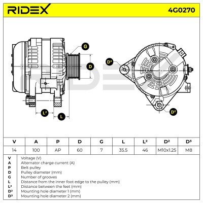Generator RIDEX 4G0270 4G0270 - foto 7