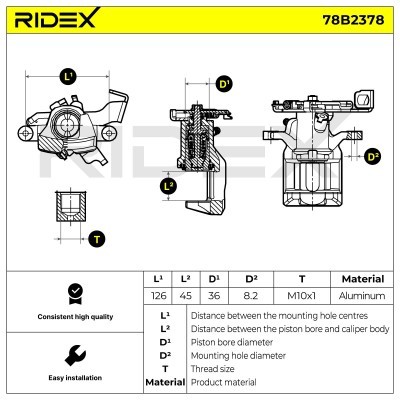Bremssattel RIDEX 78B2378 78B2378 - foto 6
