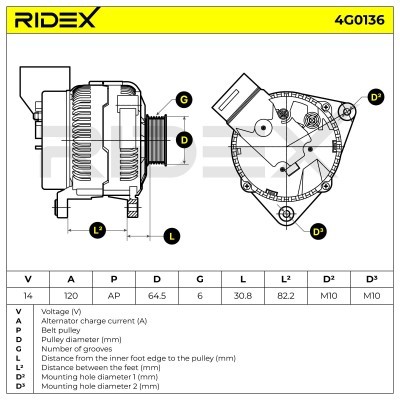 Generator RIDEX 4G0136 4G0136 - foto 7