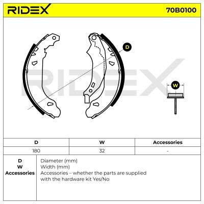 Bremsbeläge Satz RIDEX 70B0100 70B0100 - foto 5