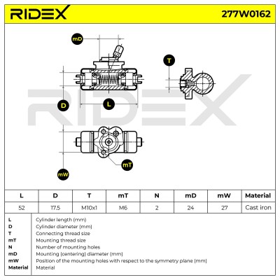Radbremszylinder RIDEX 277W0162 277W0162 - foto 6