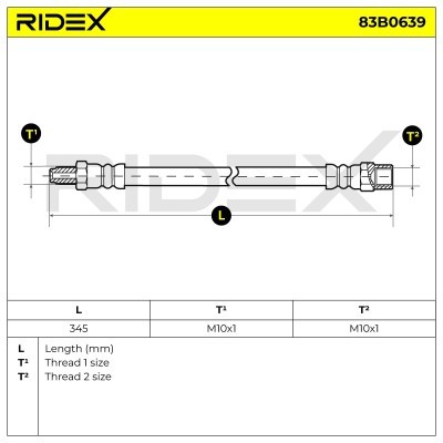 Bremsschlauch RIDEX 83B0639 83B0639 - foto 6