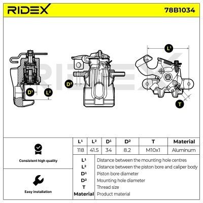 Bremssattel RIDEX 78B1034 78B1034 - foto 6