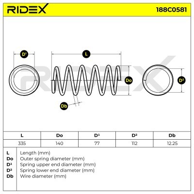Fahrwerksfeder RIDEX 188C0581 188C0581 - foto 3
