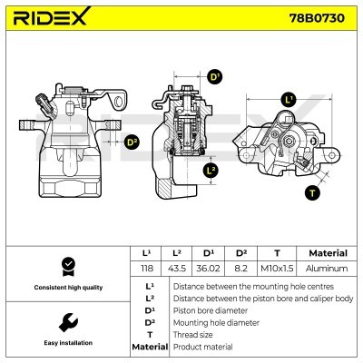 Bremssattel RIDEX 78B0730 78B0730 - foto 5