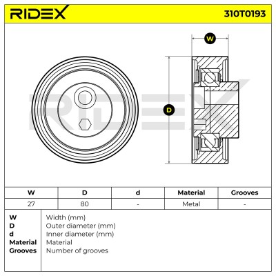 Spannarm Keilrippenriemen RIDEX 310T0193 310T0193 - foto 6