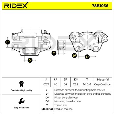 Bremssattel RIDEX 78B1036 78B1036 - foto 6