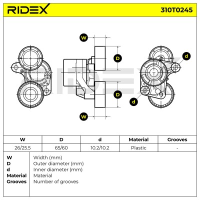 Spannarm Keilrippenriemen RIDEX 310T0245 310T0245 - foto 6