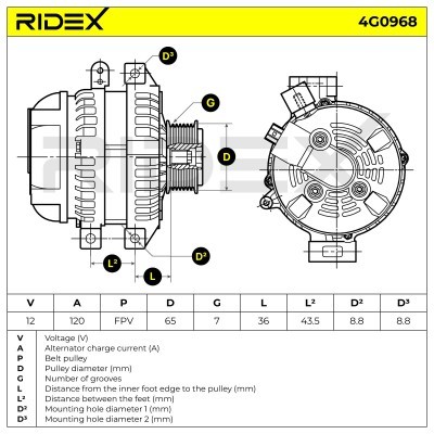 Generator RIDEX 4G0968 4G0968 - foto 5