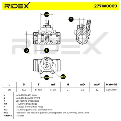 Radbremszylinder RIDEX 277W0009 277W0009 - foto 9