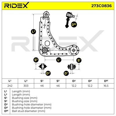 Querlenker RIDEX 273C0836 273C0836 - foto 7