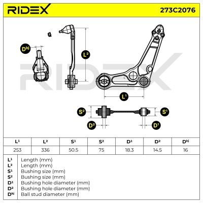 Querlenker RIDEX 273C2076 273C2076 - foto 6
