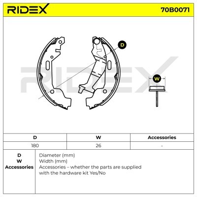 Bremsbeläge Satz RIDEX 70B0071 70B0071 - foto 6