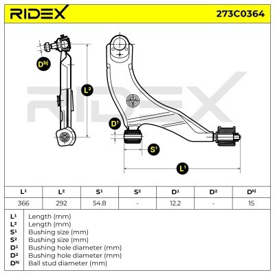 Querlenker RIDEX 273C0364 273C0364 - foto 7