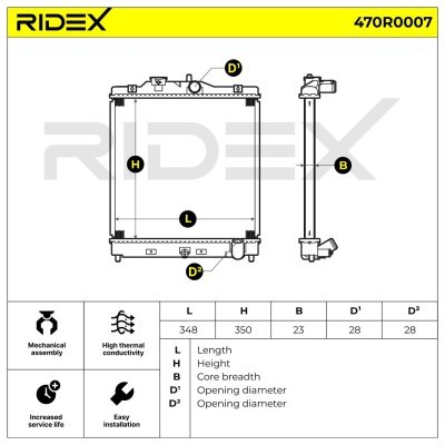 Kühler, Motorkühlung RIDEX 470R0007 470R0007 - foto 4