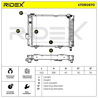 Kühler, Motorkühlung RIDEX 470R0670 470R0670 - foto 11