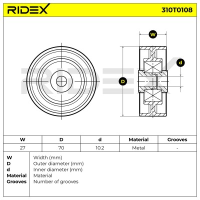 Spannarm Keilrippenriemen RIDEX 310T0108 310T0108 - foto 6
