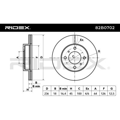 Bremsscheibe RIDEX 82B0702 82B0702 - foto 6
