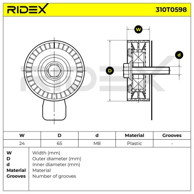 Spannarm Keilrippenriemen RIDEX 310T0598 310T0598 - foto 6