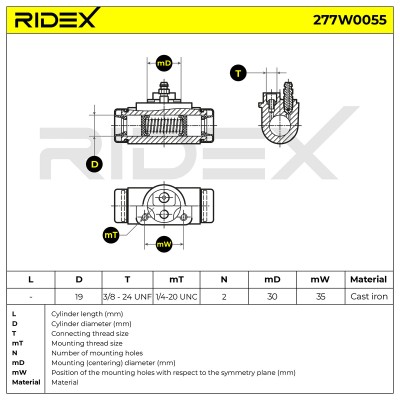 Radbremszylinder RIDEX 277W0055 277W0055 - foto 9