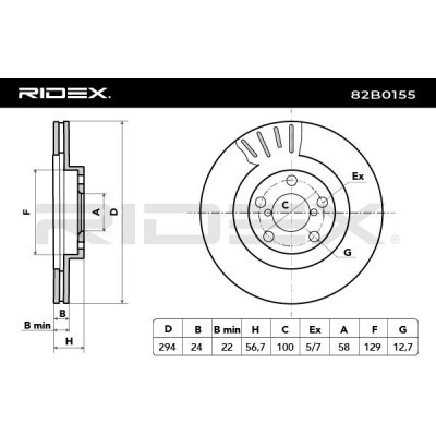 Bremsscheibe RIDEX 82B0155 82B0155 - foto 6