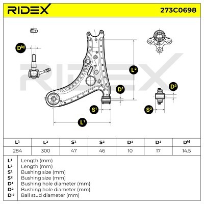 Querlenker RIDEX 273C0698 273C0698 - foto 6