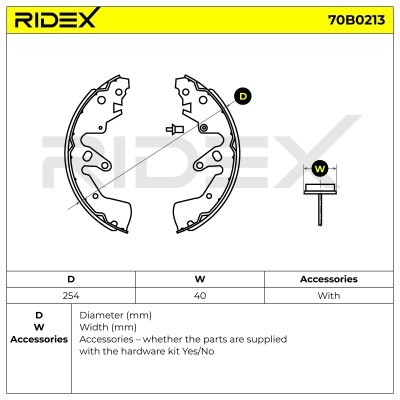 Bremsbeläge Satz RIDEX 70B0213 70B0213 - foto 5