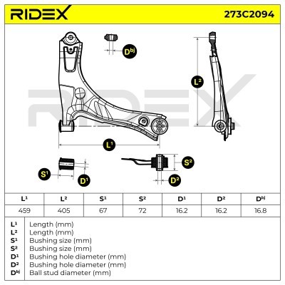 Querlenker RIDEX 273C2094 273C2094 - foto 6